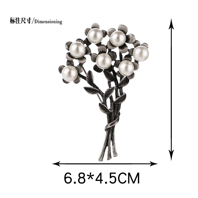 Женская Брошь в виде цветка с жемчугом | Украшения и аксессуары