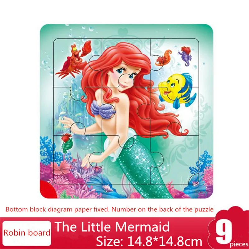 Disney Холодное сердце Эльза и Анна Принцесса София Первый пазл 9/16 из мультфильма «Холодное сердце деревянная детская игрушка для раннего развития для мальчиков и для девочек подарок на день рождения