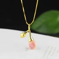 kjjeaxcmy s925 sterling silver jewelry special craft queen shellfish tulips pendants fashion ladies 18k gold plating