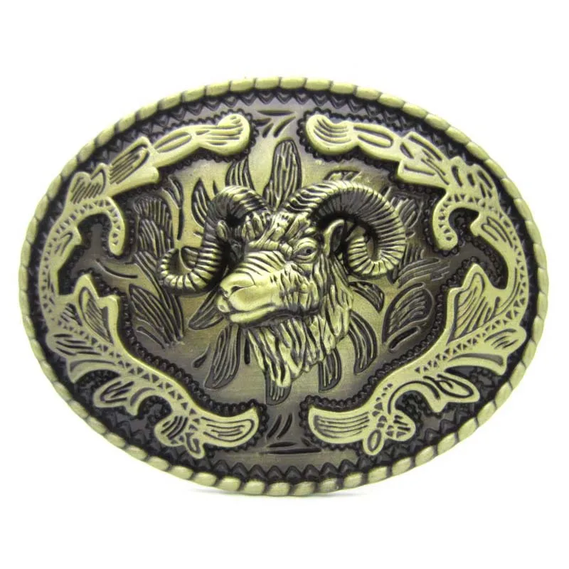 Бронзовая пряжка для ремня с изображением головы козы цветка цветов|belt buckle|bronze belt