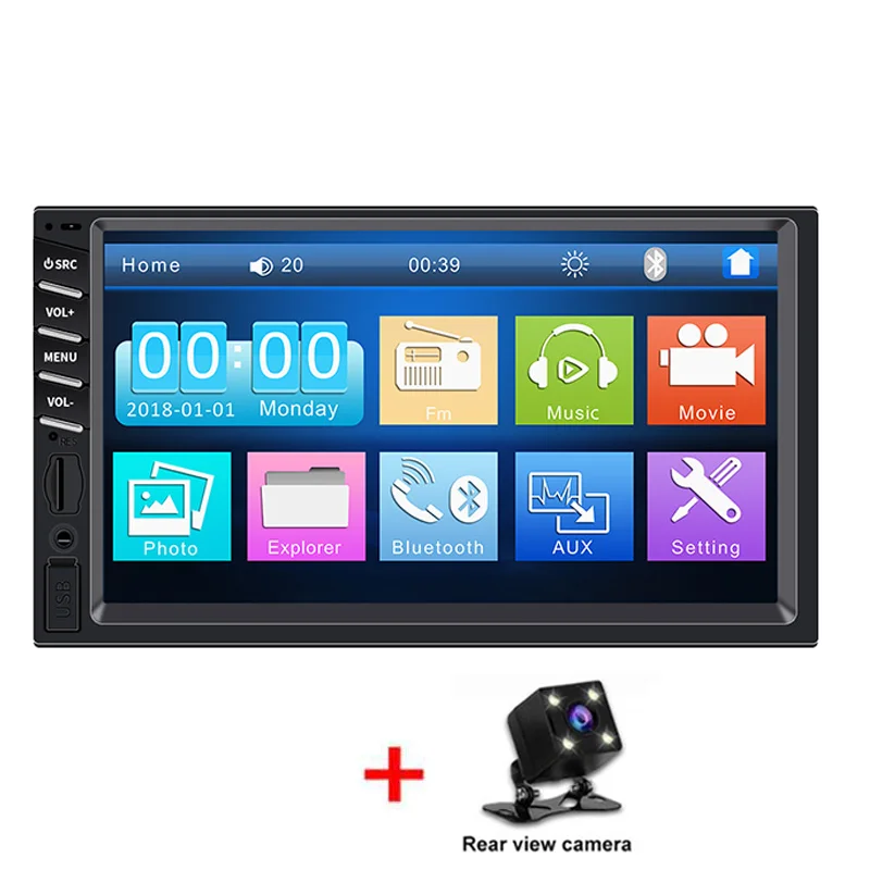 2din автомобильный радиоприемник 7 дюймов Сенсорный экран MirrorLink проигрыватель Android 2 DIN MP5 плеер Авто Bluetooth заднего вида Камера магнитофон - Цвет: with camera