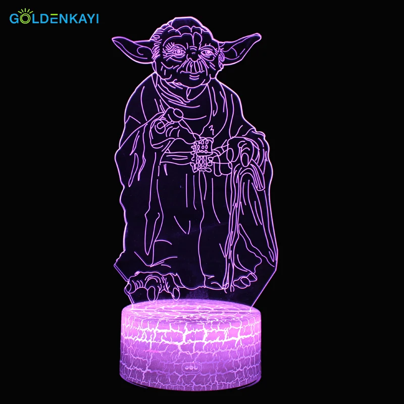 3D Звездные войны йода LED оригинальность ночные светильники атмосфера настольная