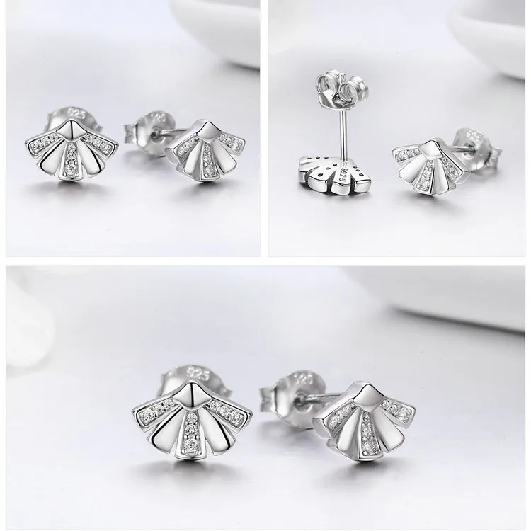 BISAER Bijoux 925 пробы серебряные цветущие цветочные бутоны, серьги-гвоздики для женщин, модные серебряные серьги, ювелирные изделия GXE295
