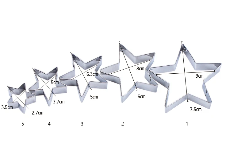 5 шт./компл. форма для выпечки торта из нержавеющей стали печенья в форме звезды |