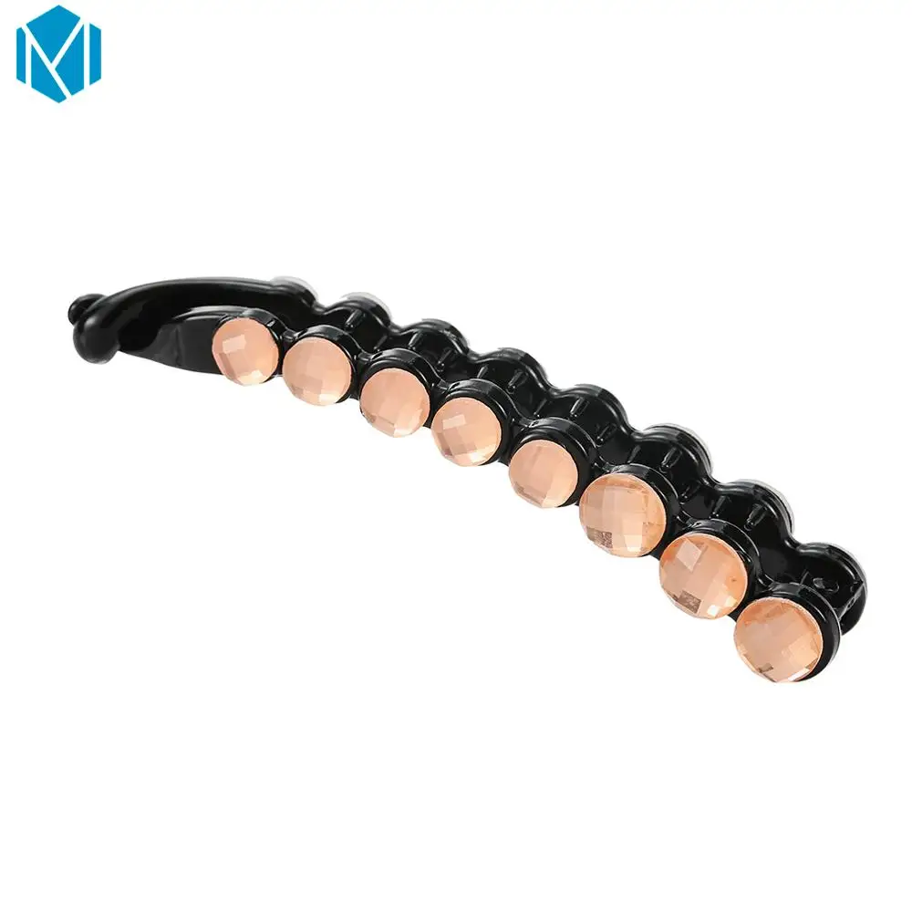 beige rhinestone 1 шт. модные заколки для волос банан для женщин аксессуары украшения для волос конский хвост держатели жемчуг заколка для волос - Цвет: beige rhinestone