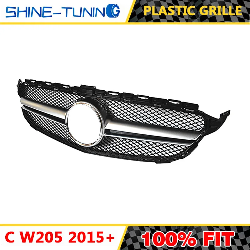 Передняя решетка подходит для mercedes C class W205 C63 amg решетка- w205 C180 C200 C220D C250 C300 C450 без эмблемы