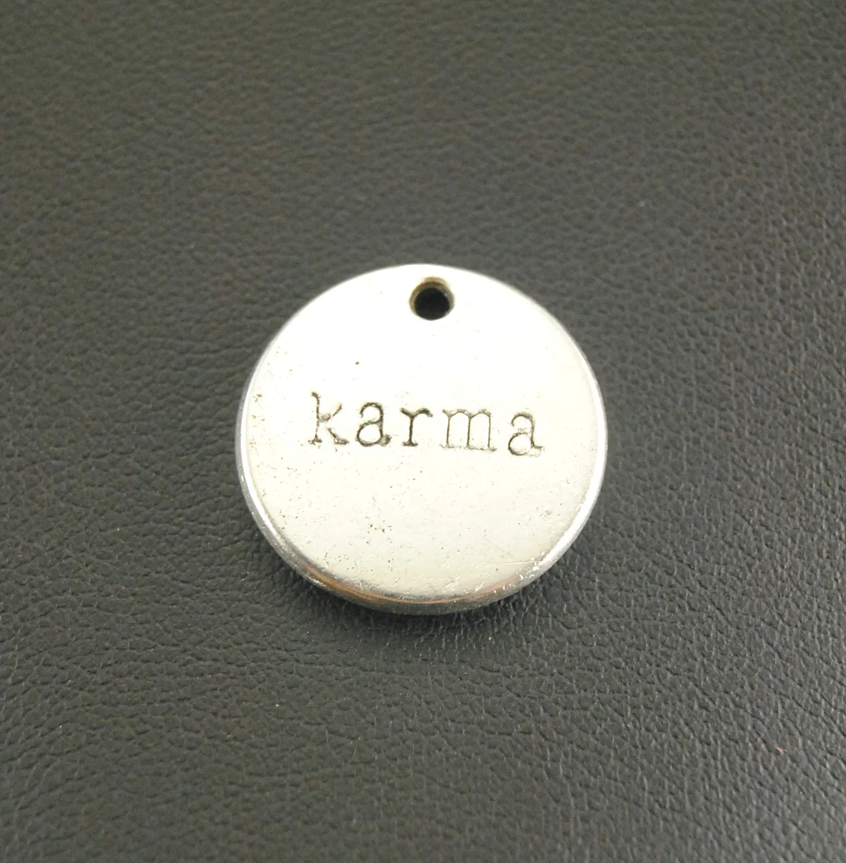 20pcs Silver Color Karma Tag Charms pendant Fit Jewelry Making 20mm A710 |