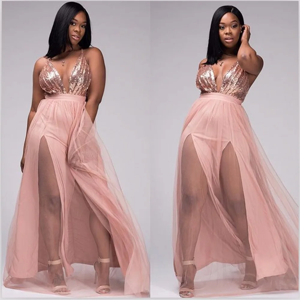 Женское шифоновое платье с глубоким вырезом длинное вечернее Клубное без спинки