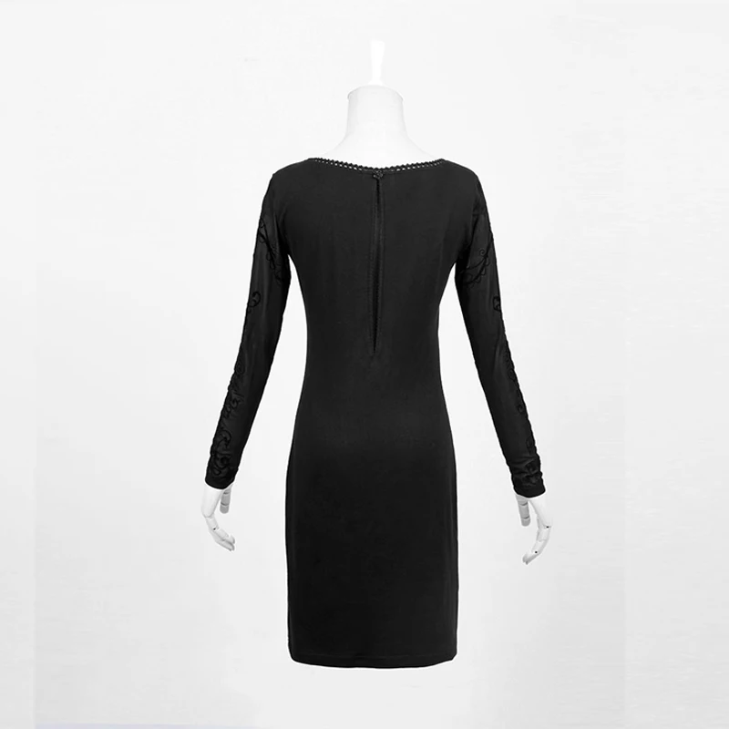 Женское трикотажное платье в стиле стимпанк черное готическом стиле|knitted dress|pattern