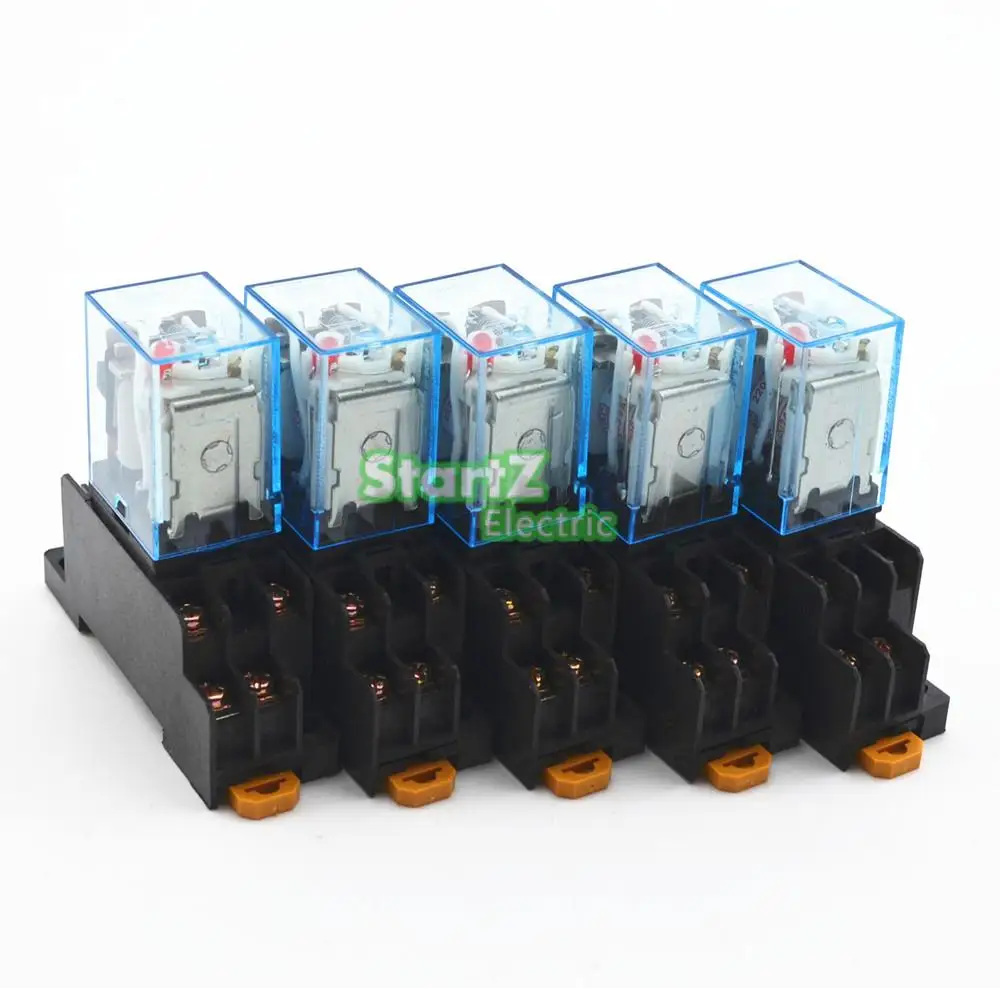 5 шт. реле LY2NJ 12 В постоянного тока маленькое реле 10 А 8PIN катушка DPDT с цоколем