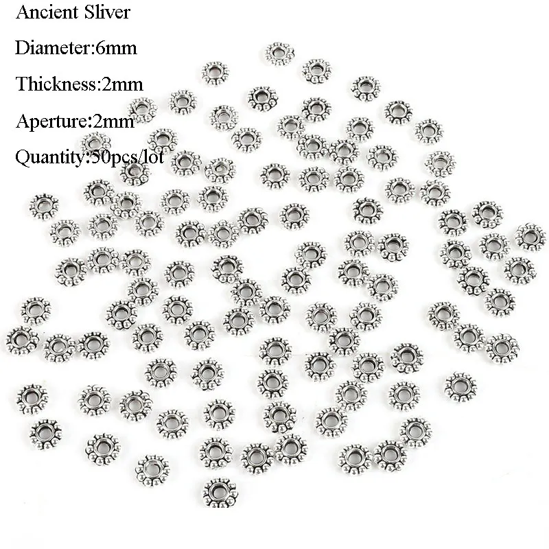 Ancient Sliver 2mm WIWI 50 шт./лот сплав НЛО форма DIY отдельные бусины для ювелирных изделий браслет материал ожерелье ювелирные изделия аксессуары - Цвет: Ancient Sliver 2mm