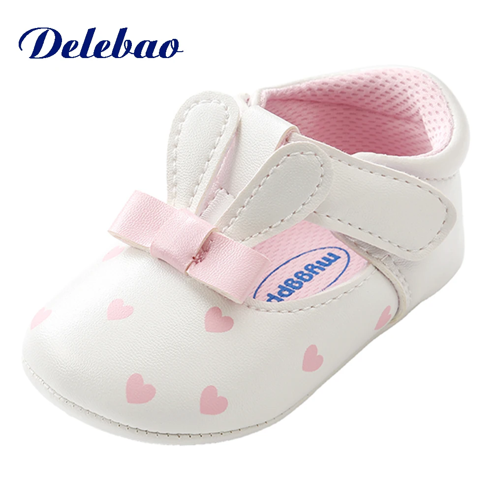 Delebao новые летние Стиль Красочный Полосатый милый кролик для малышей унисекс Повседневная детская обувь для 0-18 месяцев