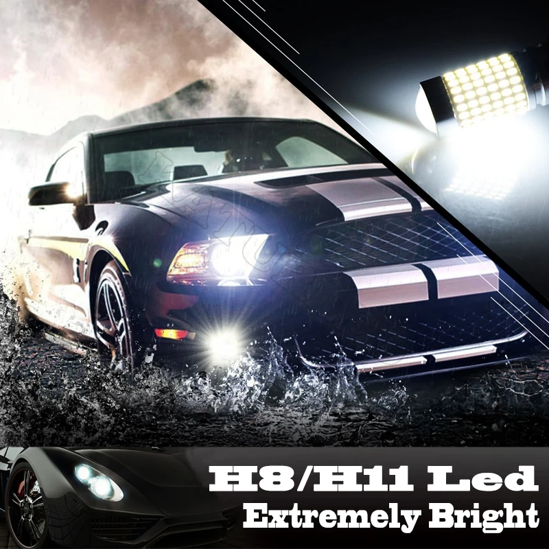 Светодиодные лампы H11 H16 1 шт. 1500 люмен Сверхъяркие чипсы H8 144 EX с проектором для
