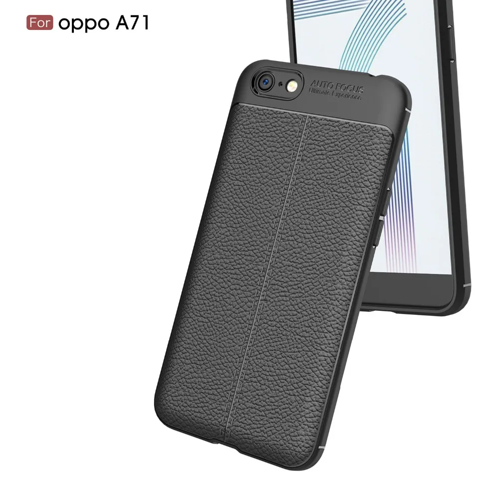 BEFOSSON зернистый кожаный чехол личи для oppo A71 телефона мягкий ТПУ - купить по