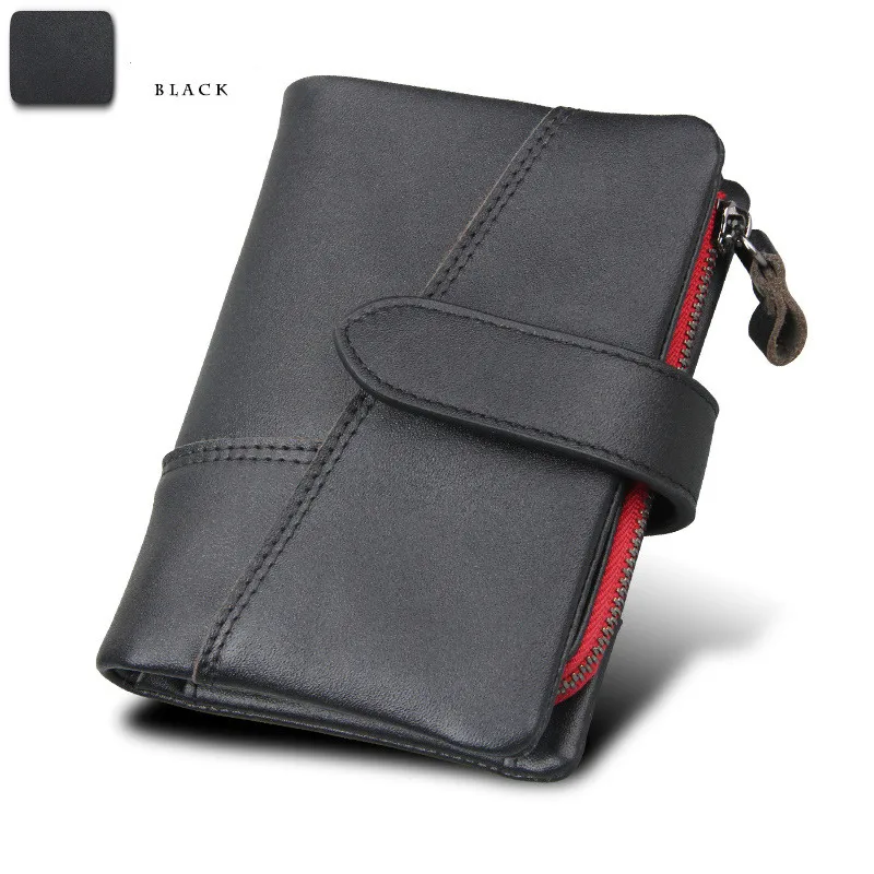 

2018 New European and American Brand Luxury Mens Wallets Genuine Leather Man Purse Short with Coins Bag Men Wallet Card Holder