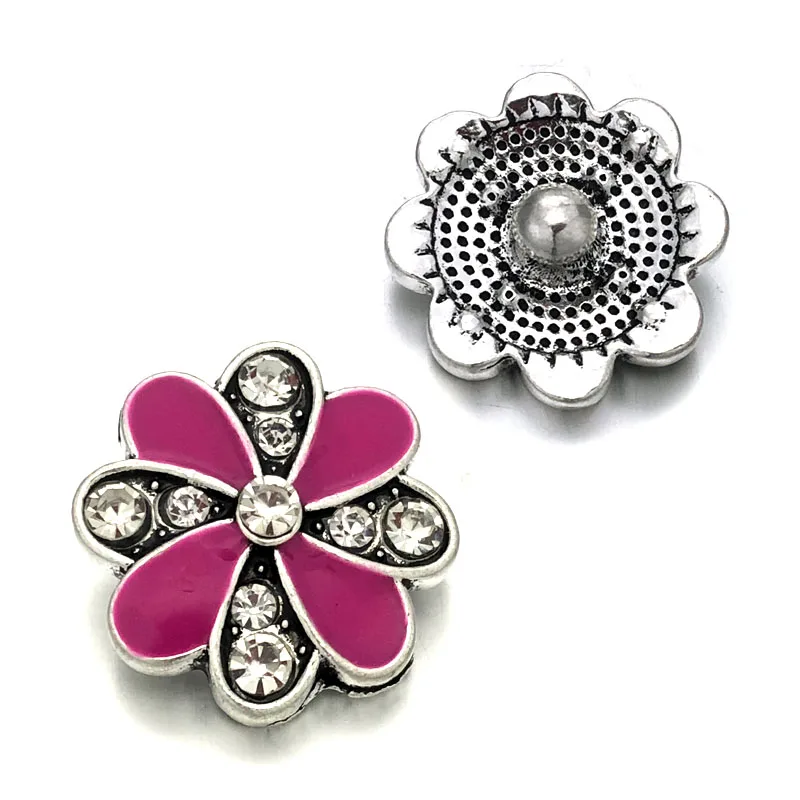 Wholesale w440 Flower 3D 18mm 20mm metal snap button for Bracelet Necklace Interchangeable Jewelry Women accessorie findings | Украшения и