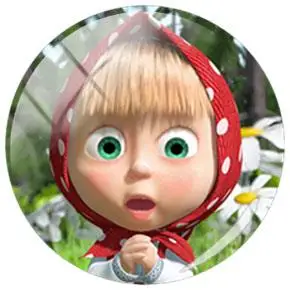 MS68 JWEIJIAO мультфильм аниме Litte девушка и животное большой коричневый Медведь DIY стекло кабошон узор купол демонстрационная плоская задняя часть ювелирных изделий - Цвет: MS68