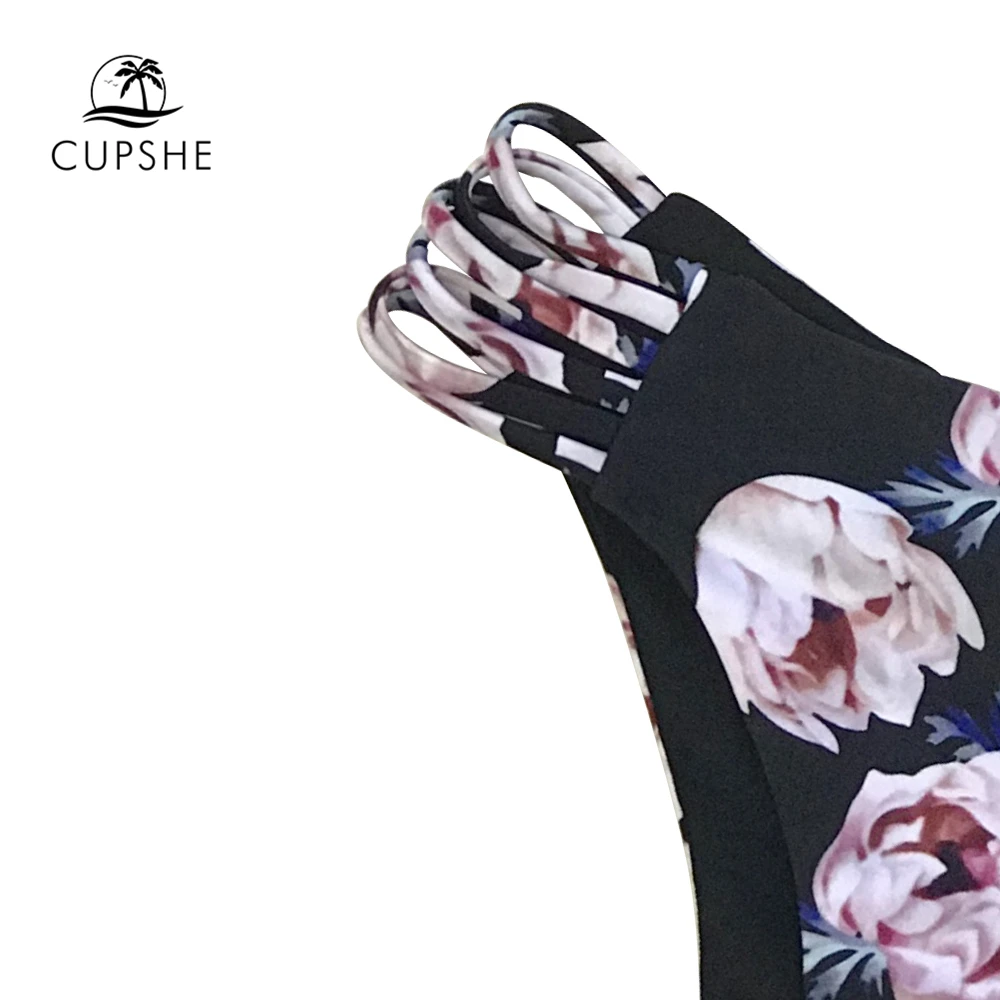 Купальник бикини CUPSHE женский сексуальный с бретельками и цветочным принтом