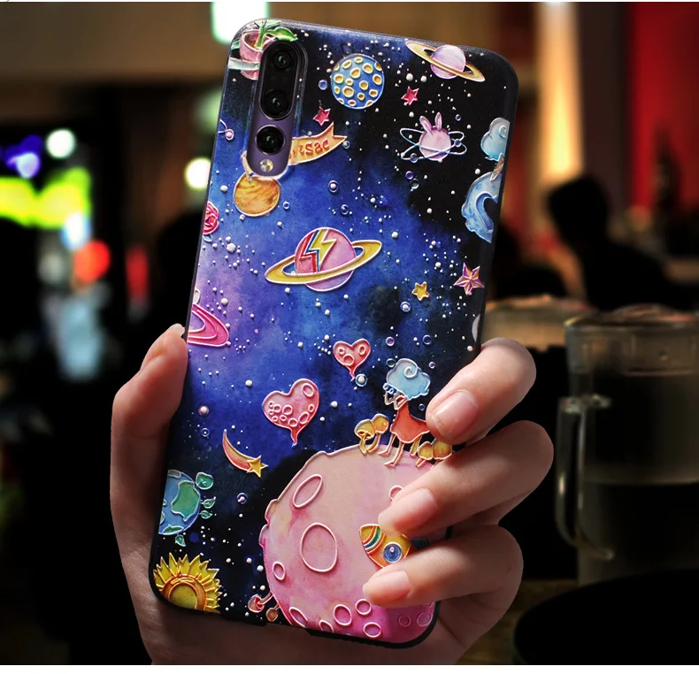 3D рельефный чехол для huawei P30 Pro Lite P20 mate 20 Nova 4e 4 3 3i P Smart Plus Honor V20 чехол силиконовый чехол с полным покрытием бампер