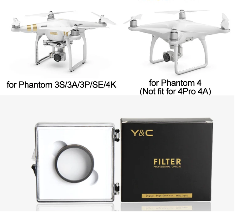 Градиентный цвет синий оранжевый красный серый фильтр объектива для DJI Phantom 3 3A 3P 3S
