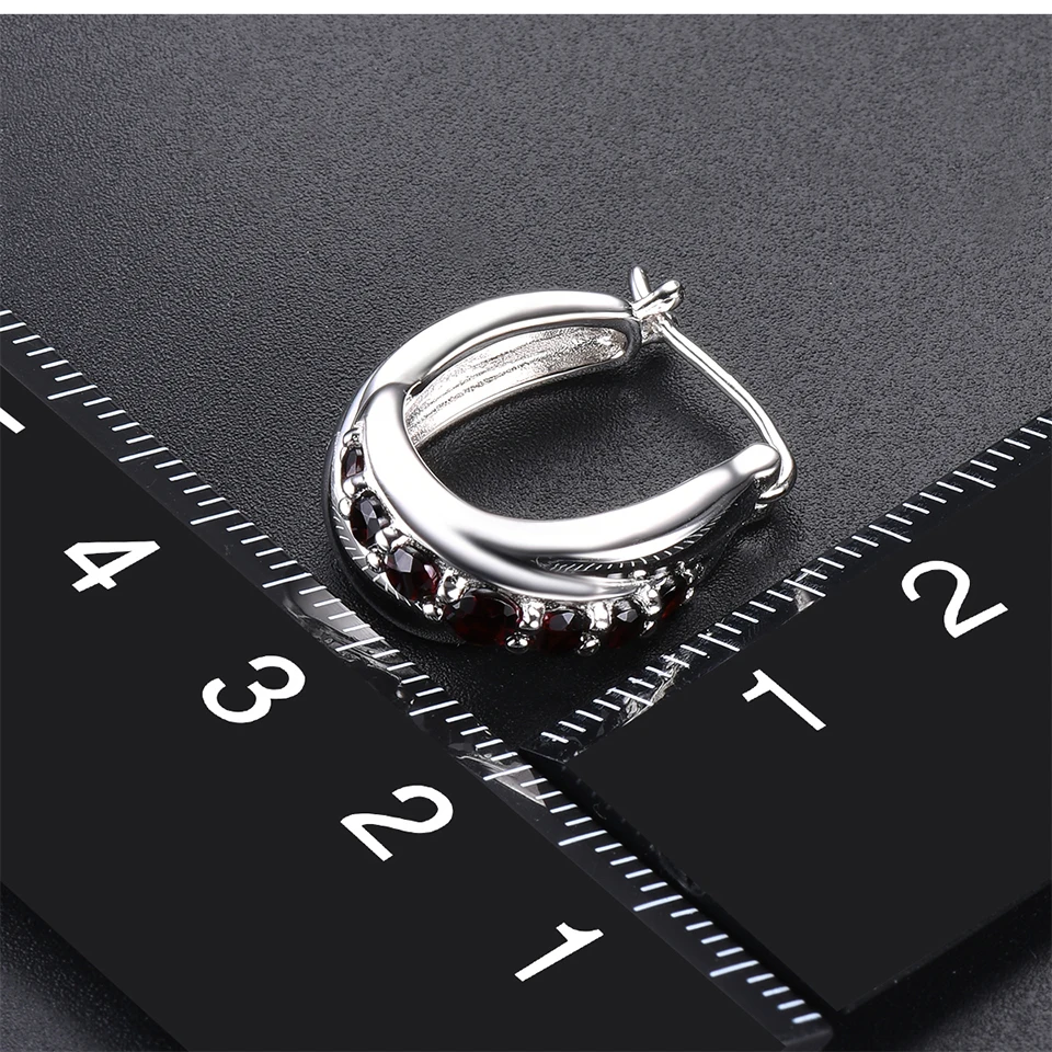 Hutang 5.99ct Природный Черный Гранат Серьги-кольца 925 пробы серебряные ювелирные изделия с драгоценным камнем элегантный дизайн для женщин подарок