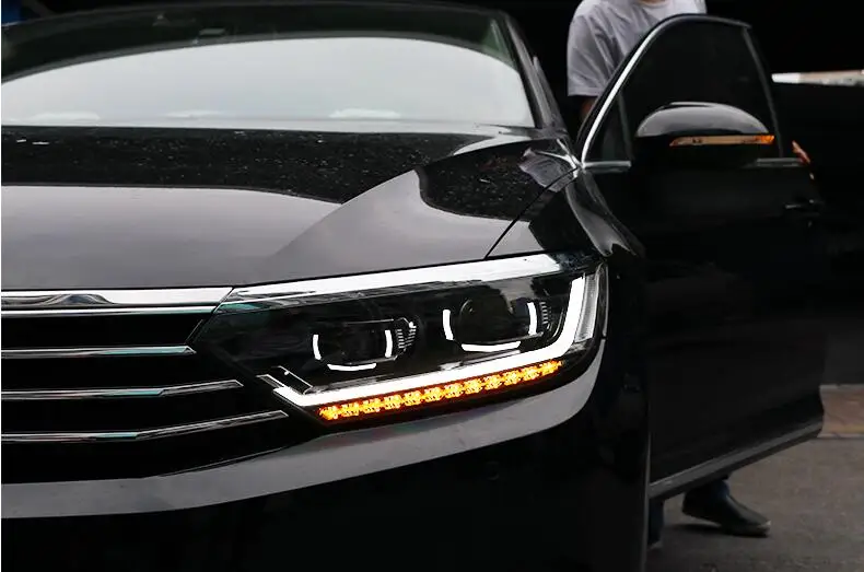 АКД стайлинга автомобилей фар сборки для VW Passat B8 фары Bi-Xenon светодиодный фар светодиодный DRL HID Динамический светодиодный сигнал аксессуары