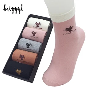 Высокое качество, осень и зима, новые женские носки, короткие, животные, кот, милые, для женщин, хлопковые носки, 5 цветов, 5 парлот