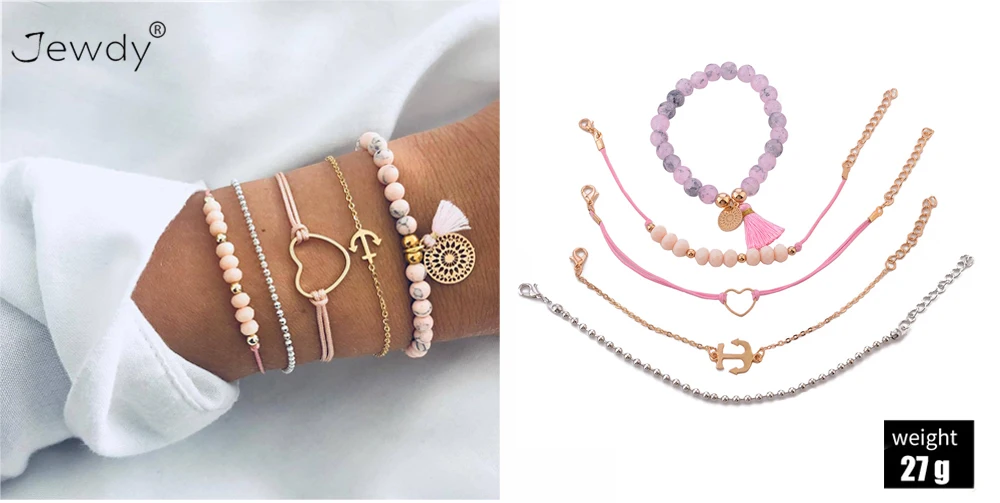 30 Styles Mix Turtle Heart Pearl Wave LOVE Crystal Marble Charm Bracelets for Women Boho Tassel Bracelet Jewelry Wholesale