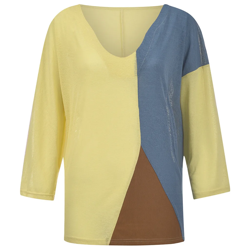 Yellow Летняя женская рубашка туника шифон женские топы Blusas Ретро клетчатые рубашки Camisa Femnininas мешковатые винтажные Блузы# T10G - Цвет: Yellow