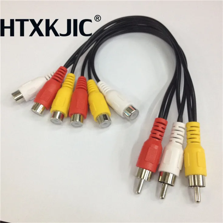 Новинка хит продаж 3 RCA штекер на 6 гнездовой разъем сплиттер Аудио ТВ DVD видео