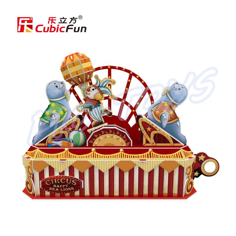 Новогодний подарок цирковые пазлы 3D модель игровой парк здание сделай сам
