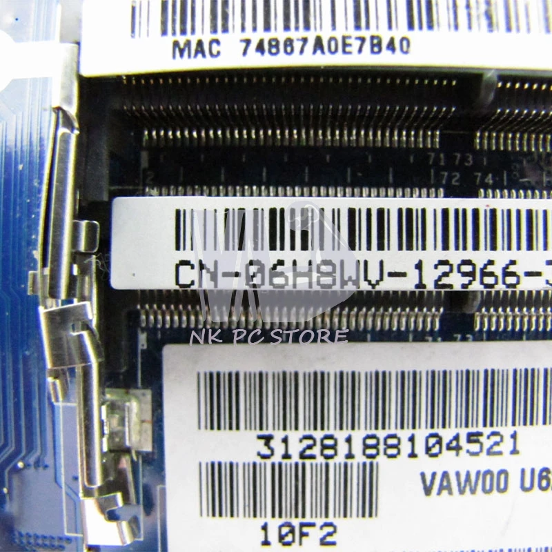 NOKOTION VAW00 LA 9104P CN 06H8WV 6H8WV материнская плата для ноутбука Dell inspiron 15 3521 5521SR109 основная