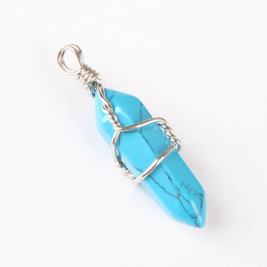 blue turquoise Микс Кристалл Камень Опал Малахит Лапис Зеленый Хаулит Камень Оникс розовый кварц, Сердолик Граненый Шарик Твининг кулон 1 шт - Окраска металла: blue turquoise