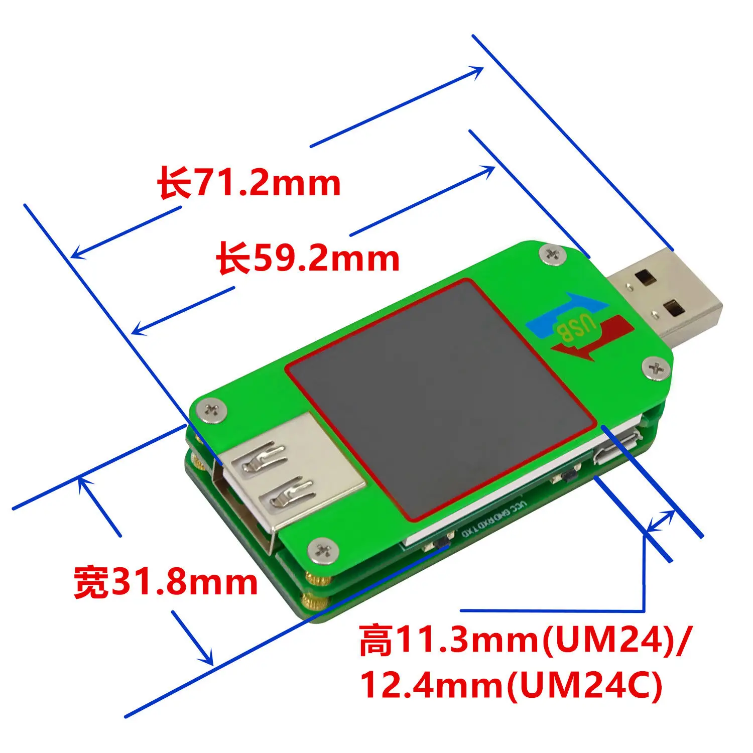 USB цветной ЖК дисплей тестер UM24/UM24C измеритель напряжения вольтметр Amperimetro