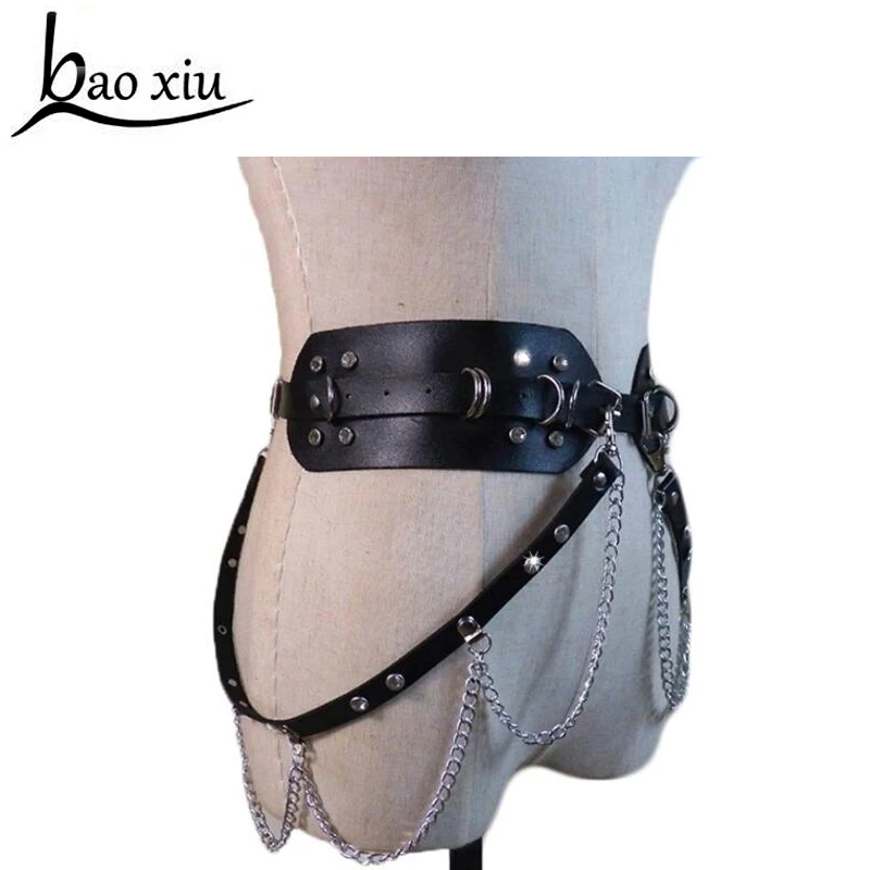 Новый женский Готический кожаный ремень в стиле панк для женщин Рок Хип хоп с
