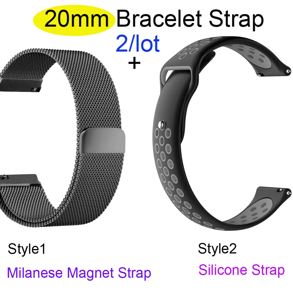 Для Xiaomi Amazfit GTS браслет ремешок для часов Amazfit Bip ремешок для часов Amazfit GTR 42 мм Миланская нержавеющая сталь 20 мм силиконовый ремешок
