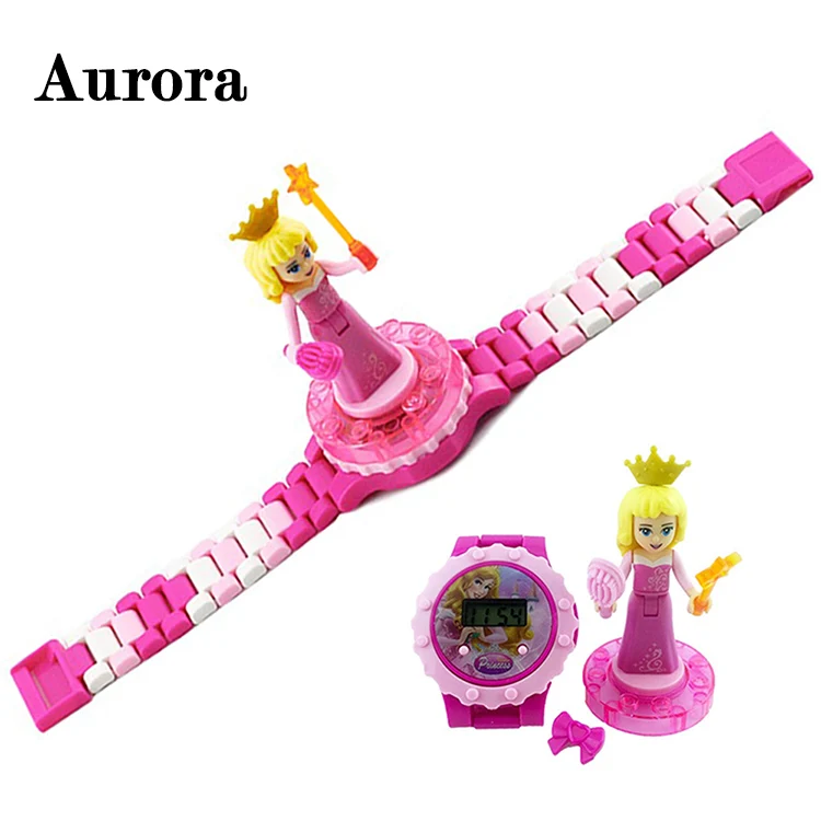 Prince Auro Детская игрушка часы летучая мышь Железный человек Марвел Мстители электронные гаджеты принцесса девушки подарок на день рождения Блоки обучающие игрушки для детей - Цвет: Prince Auro