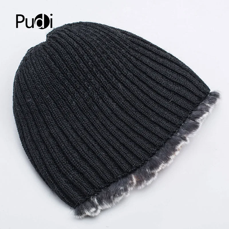 

Pudi HF7053 The new lady rabbit hair fur design simple hair bulb design fashion to keep warm Winter Cap