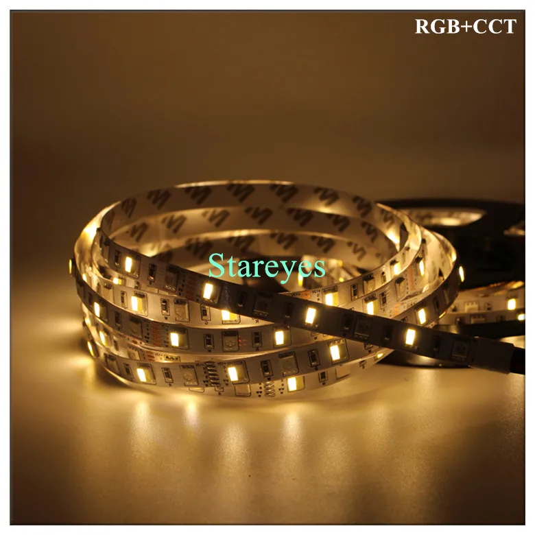 100 шт. SMD5050 DC12V 300 светодиодный 5 м RGB+ CCT W& WW светодиодные ленты двойной белый 2 в 1 цветовая температура светодиодный ленточный светильник