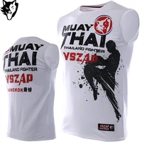vszap boxing t shirt fighters men mma gym kickboxing muay thai boxing training cotton breathable mma shorts fight jerseys