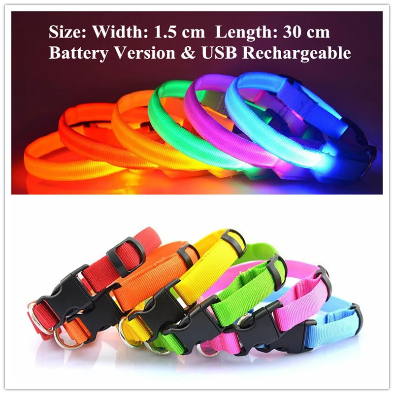 Ошейник для маленьких домашних питомцев 1 5 см с зарядкой от USB|dog cat collar|led collarcollar usb