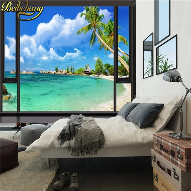 Обои для 3d фотосъемки обои в рулоне веселого города с видом на море