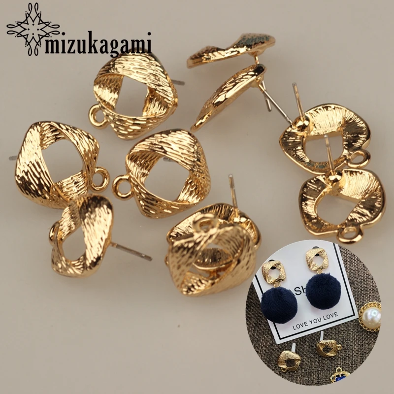 Металлический коннектор для сережек сделай сам из цинкового сплава с квадратным