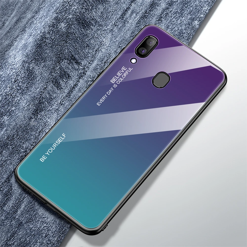 03 Для samsung Galaxy A20E A20S A20 градиентный чехол из закаленного стекла для samsung Samsun A20 E S A 20e A20e Aurora цветная задняя крышка - Цвет: 03