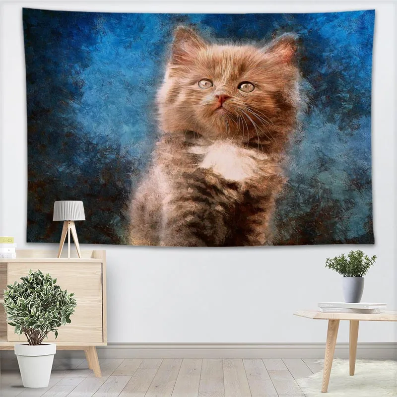 HEARMNY гобелен с изображением сказочного кота Настенный декор украшение для дома