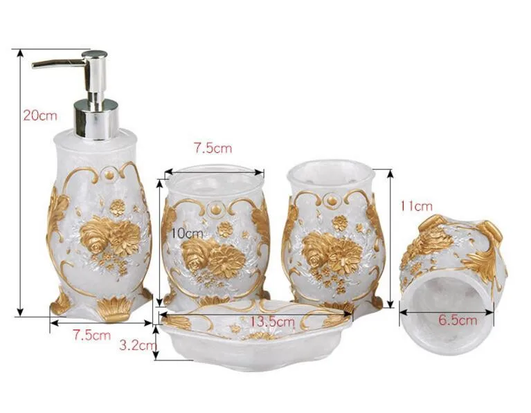 Высококачественная смоляная лпковая туалетные аксессуары для ванной набор