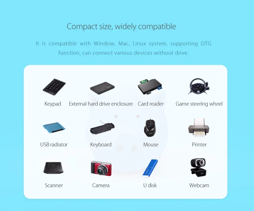ORICO H4018 USB3.0 концентратор Litte свинья концентратор USB3.0 3 порта с устройство для чтения карт SD TF для MacBook Air Ноутбук PC Поддержка OTG функция концентратор