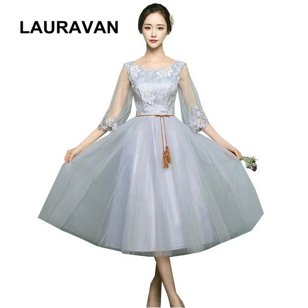 2018 new popular design ladies gray bridesmaid ball dress style sleeves sexy birthday party dresses for teens free shipping | Свадьбы и