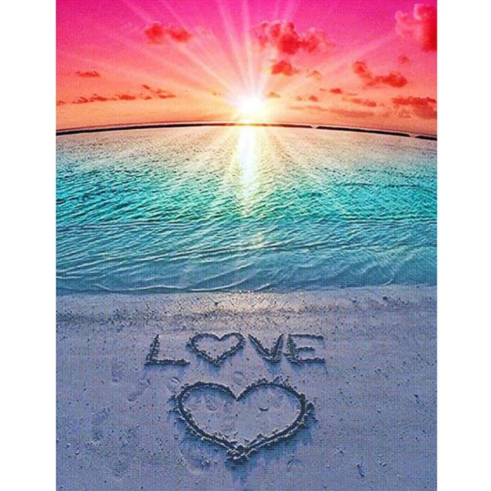 Алмазная вышивка LZAIQIZG ручная работа картина из страз с надписью Love The Beach горячая