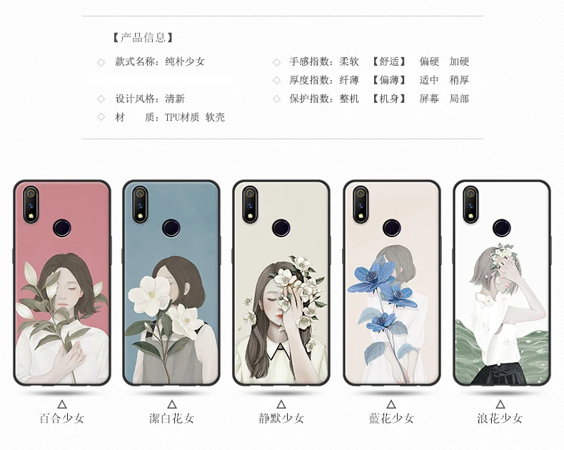 6," Coque Fundas для OPPO Realme 3 pro Чехол seven girl цветок Мягкий Силиконовый ТПУ чехол для телефона Realme3 pro защитные чехлы